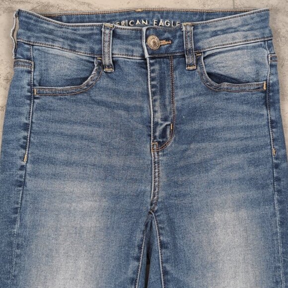 3/$20 American Eagle Hi Rise Jegging Faded High Waist Stretch Denim Skinny Jeans - Picture 2 of 12